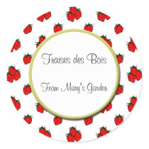Custom Strawberry Pattern Canning Sticker stickers