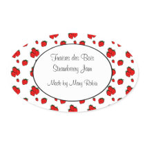 Custom Strawberry Pattern Canning Sticker stickers