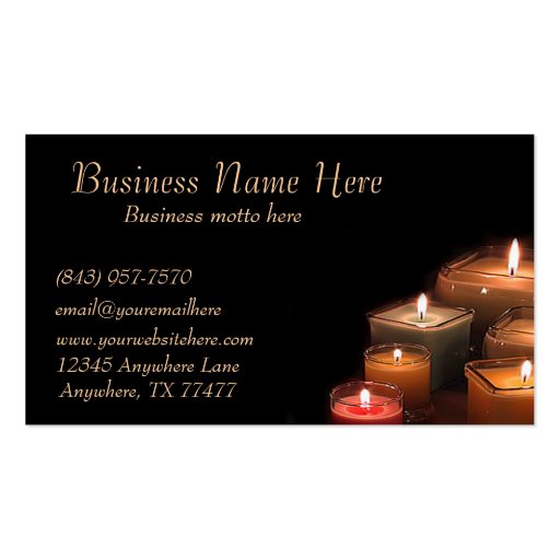 Custom Stylish Black Candles Business Cards (front side)