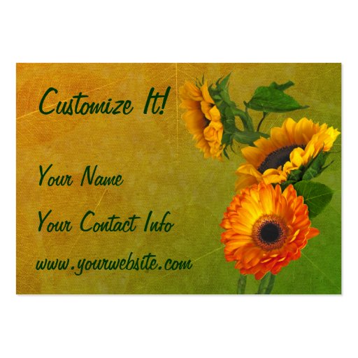 CUSTOM Sunflower floral business personal cards Business Card (front side)