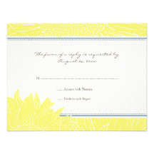 ::custom: Sunflower RSVP Card: Navy & Yellow Personalized Invite