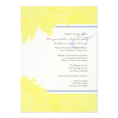 custom::Sunflower Wedding Invite: Navy & Yellow