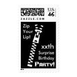 CUSTOM SURPRISE Birthday Party - Zip Your Lip! Stamps