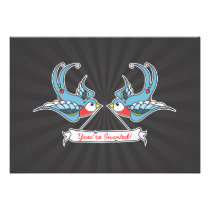 Custom Swallows "You're Invited!" invitations