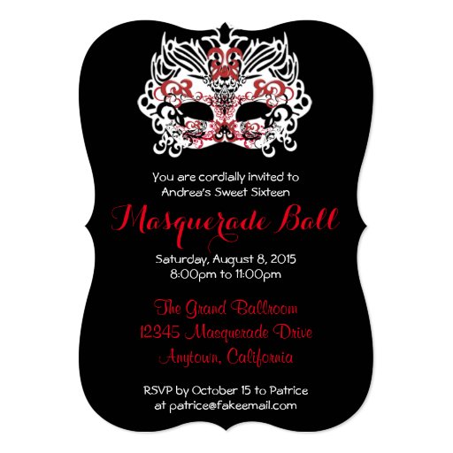 Custom Sweet Sixteen Masquerade Ball Invitations Zazzle