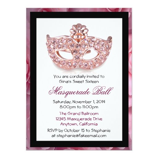 Custom Sweet Sixteen Masquerade Ball Invitations Zazzle