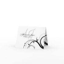 Custom Swirl Wedding RSVP Note Cards