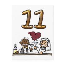 Custom Table Number 11 Postcards