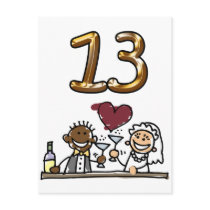 Custom Table Number 13 Postcards