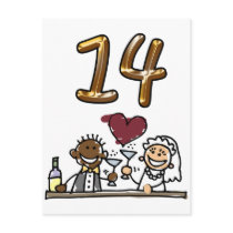 Custom Table Number 14 Postcards
