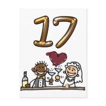 Custom Table Number 17 Postcards