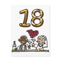 Custom Table Number 18 Postcards