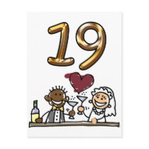 Custom Table Number 19 Postcards