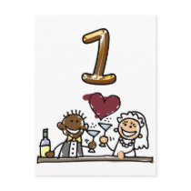 Custom Table Number 1 Postcards