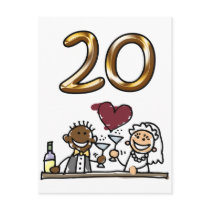 Custom Table Number 20 Postcards
