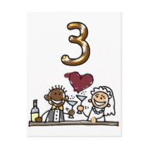 Custom Table Number 3 Postcards