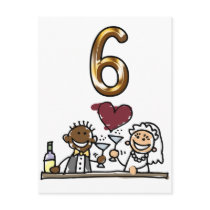Custom Table Number 6 Postcards