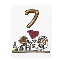 Custom Table Number 7 Postcards