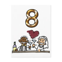 Custom Table Number 8 Postcards