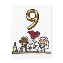 Custom Table Number 9 Postcards