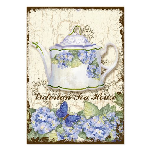 Custom Tea Coffee Shoppe Elegant Business Cards (front side)