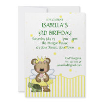 Custom Teddy Bear Yellow Fairy Princess Custom Announcement