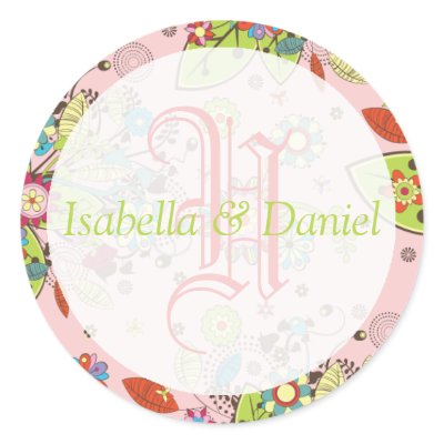 Custom Template Monogram Seal Stickers by MonogramGifts