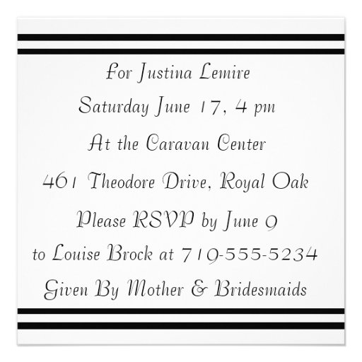 Custom  Text Bridal Shower Invitations
