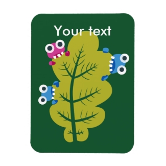 Custom Text Cute Bugs Eat Green Leaf