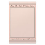 Custom Text Peach &amp; Grey Stationery