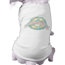 Custom Text Retro 50s Multicolor Christmas Wreath Doggie Tshirt