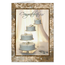 Custom Text Wedding Cake Congratulations Card by jamiecreates1 Custom Text Wedding Cake Congratulations Card