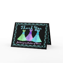 CUSTOM - THANK YOU Matron of Honor with Dresses Card