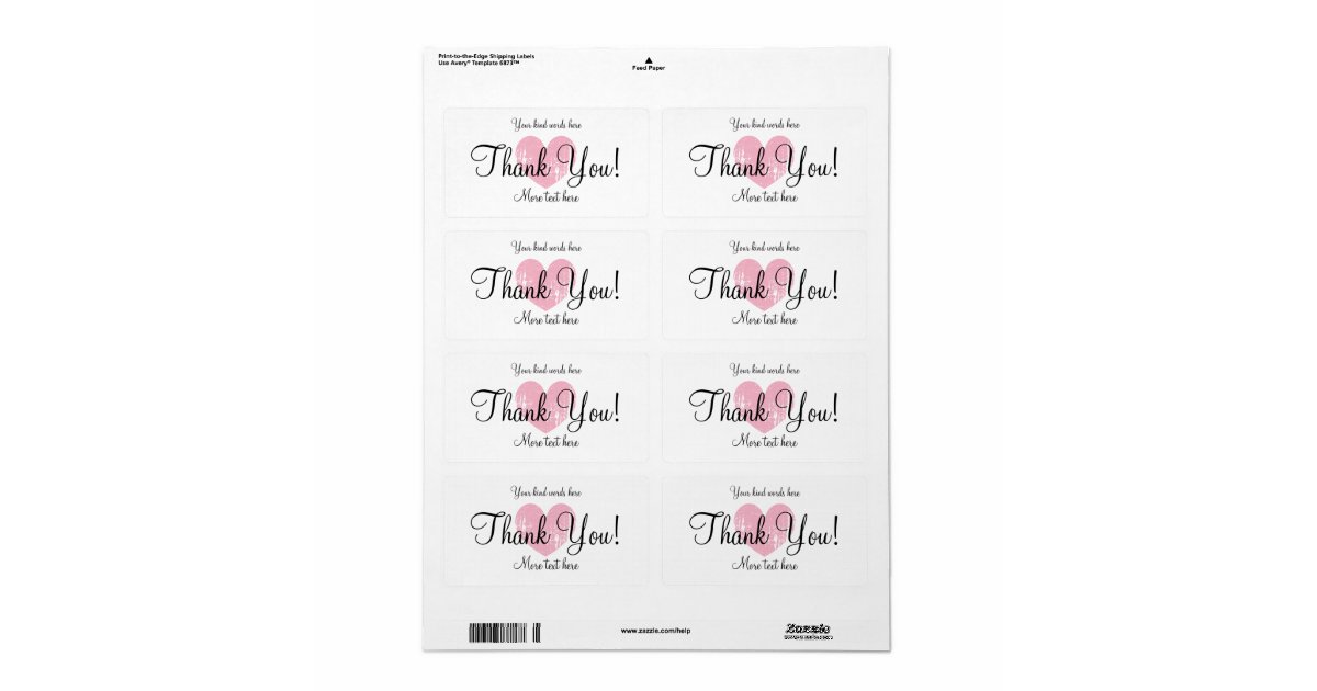 Custom thank you party favor water bottle labels | Zazzle