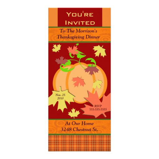 Custom Thankgiving Dinner Party Invitation