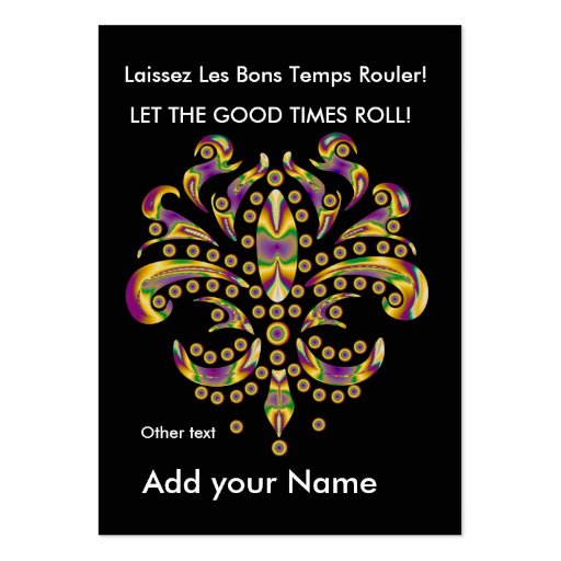 Custom Throw Card fleur de lis Business Cards (front side)