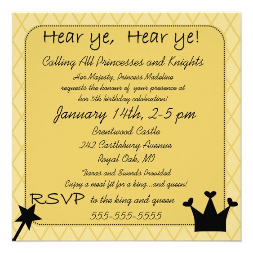 Custom Tiara Royal Affair Birthday Invitation