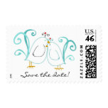 Custom Tiffany Blue Lovebirds Postage postage