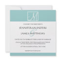 Custom Tiffany Monogram Wedding Invitation invitation