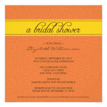 custom Timeless Bridal Shower (orange/yellow) Custom Invite