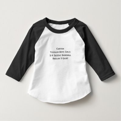 Custom Toddler 3/4 Sleeve Baseball Raglan T-Shirt