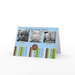 Custom Triplet Birth Announcement - Blue cards