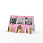 Custom Triplet Birth Announcement - Pink cards