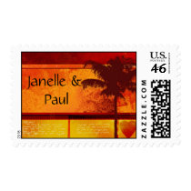 Custom tropical palm tree postage postage