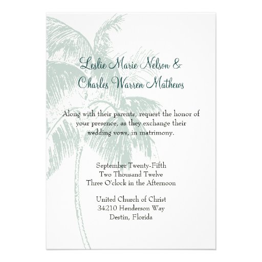 Custom Tropical Wedding Invitation