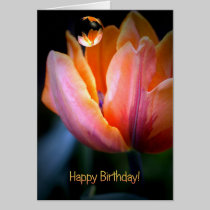 Custom Tulip & Text Birthday Card cards