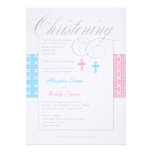 Custom Twins Christening Invitation