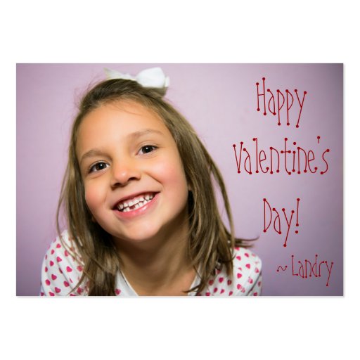 Custom Valentine for Kids With Word Search Business Card (back side)