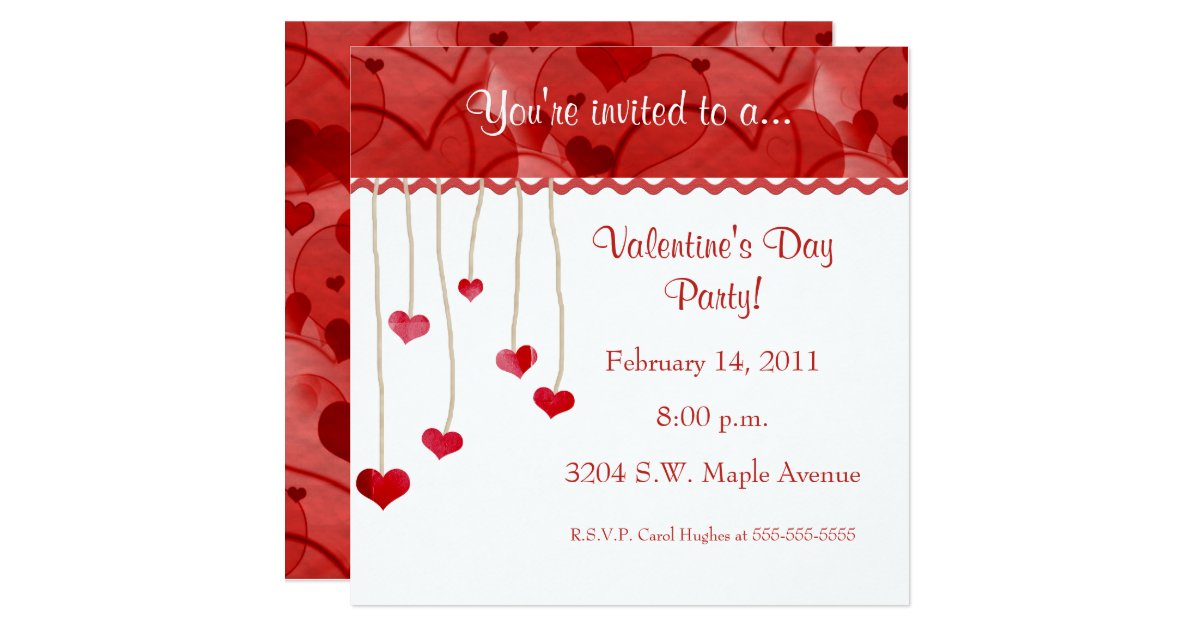 Custom Valentines Day Party Invitations Zazzle