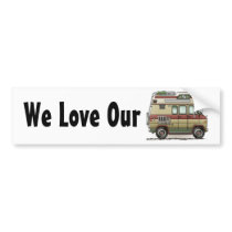 Custom Van Camper RV Bumper Sticker bumper stickers